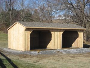 Portable horse barns and run in shelters