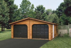 Bolt together 24x24 Duratemp® Garage with Brown Garage Doors